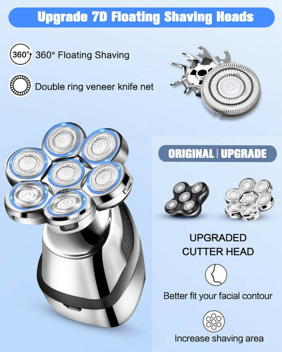 Rotary Electric Shaver Electric Razor Bald Head Shaver Grooming Kit Rechargeable