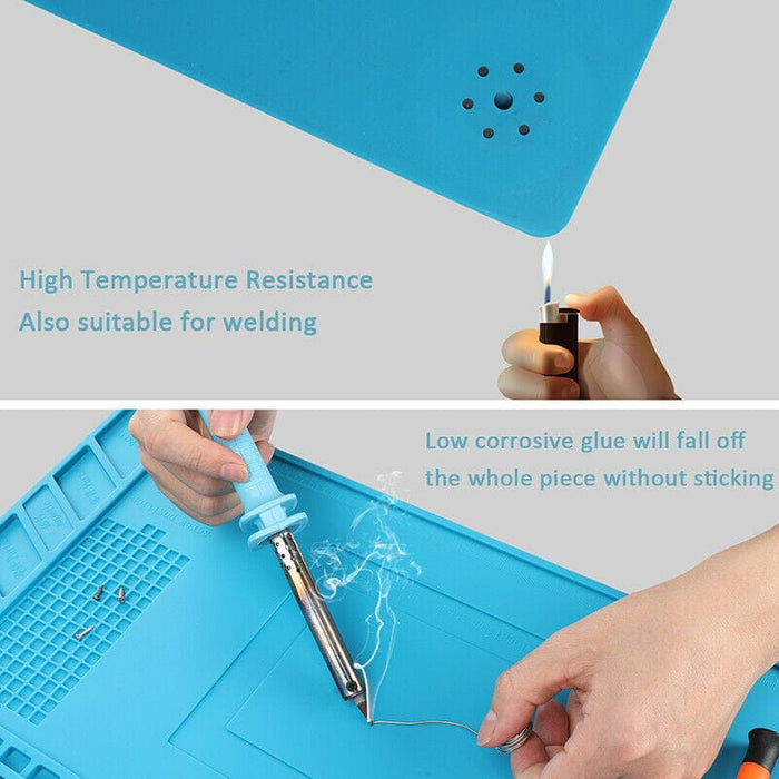 Silicone Pad Desk Work Mat Phone Repair Magnetic Heat Insulation Soldering Iron