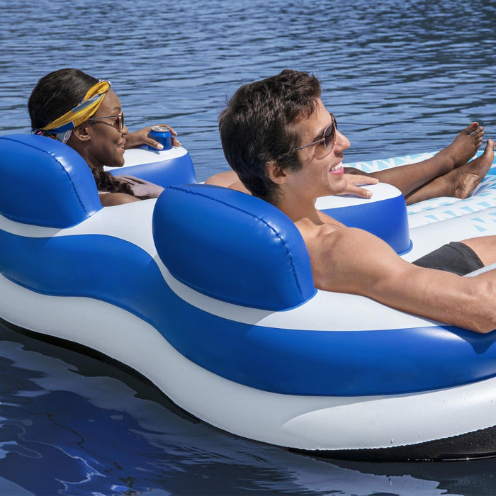 Bestway Hydro Force Indigo Wave 2 Person Inflatable Double Pool Lounger Float