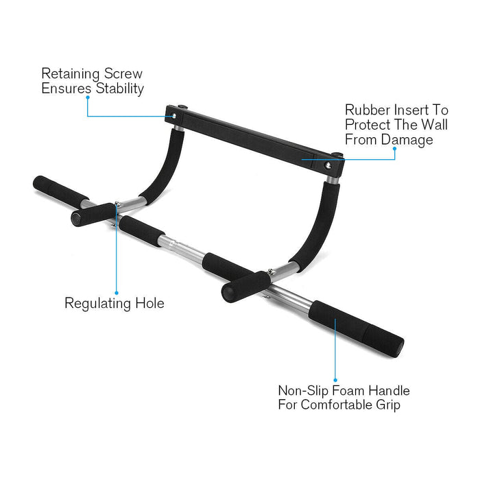 Chin Pull Up Bar Exercise Heavy Duty Doorway Fitness Gym Strength Training