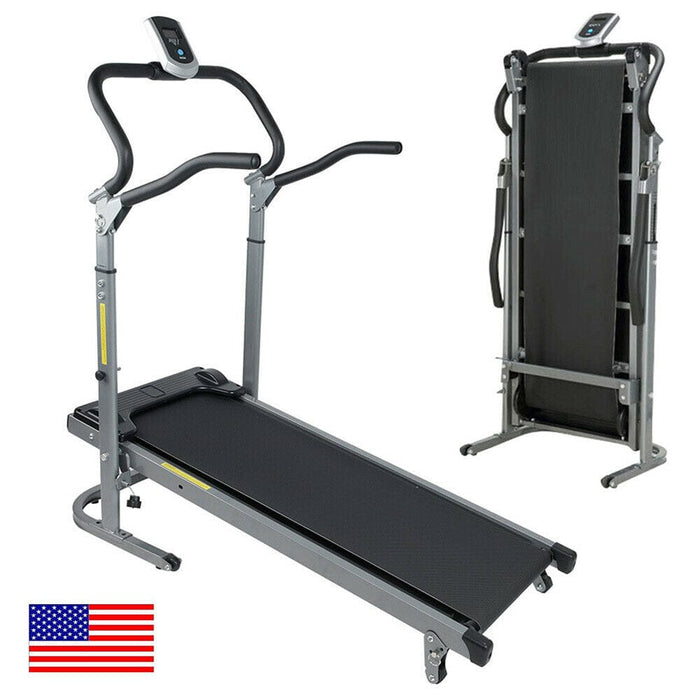 Foldable Manual Treadmill Home Gym  Running Jogging Fitness Machine Exercise