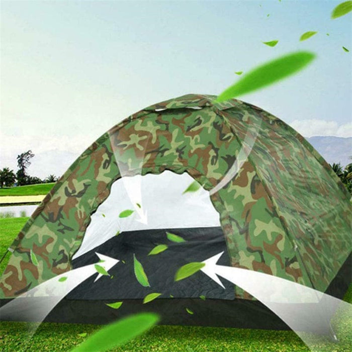 Outdoor Camouflage Camping Tent Foldable Quick Shelter Hiking for 2 Persons