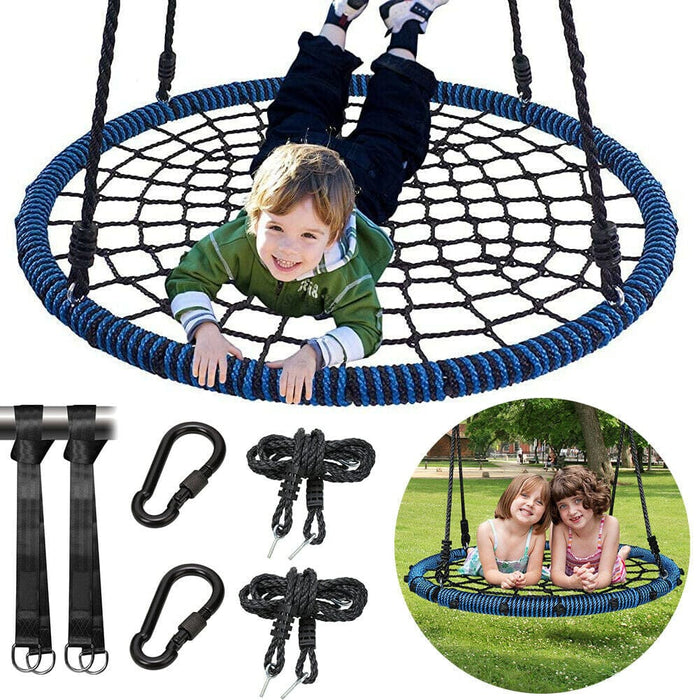 40" Kids Garden Spider Web Tree Net Swing Backyard 700lbs w/ 2PCS Hanging Rope