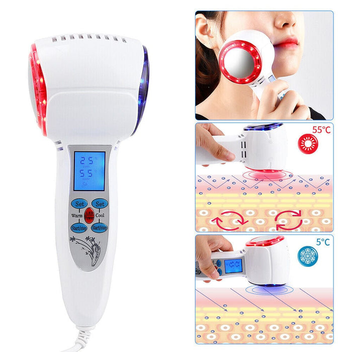 Ultrasonic Cryotherapy Hot Cold Hammer Facial Skin Rejuvenation Beauty Machine