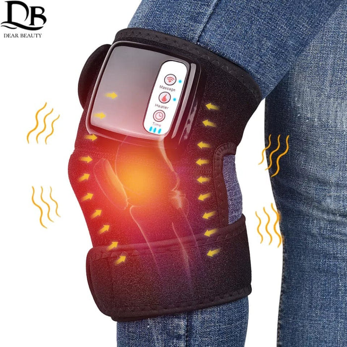 Electric Heating Vibration Knee Joint Pad Brace Massage Therapy Legs Massager