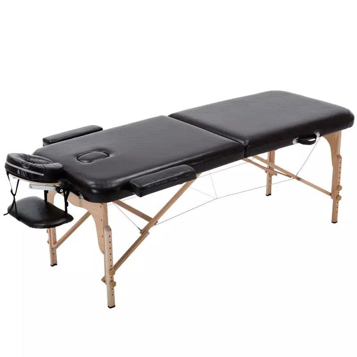 84" L Massage Table 3 Fold Adjustable Portable Facial Spa Salon Bed Tattoo Black