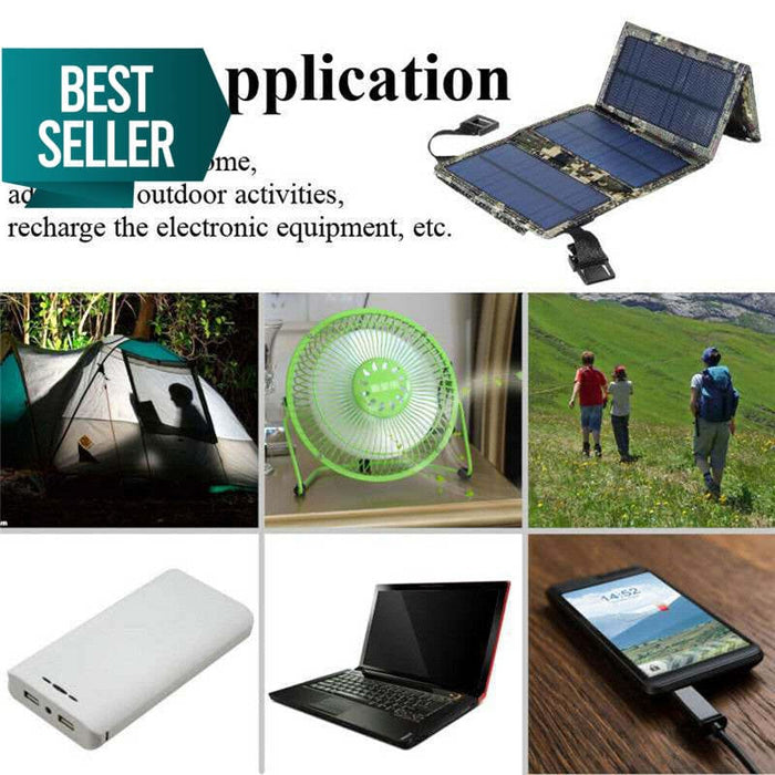100W Solar Panel Folding Power Bank Outdoor Charger