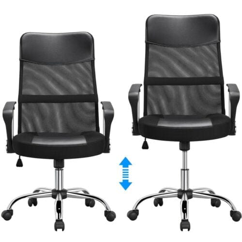 Home Office Desk Chair High Back Mesh Chair Ergonomic Swivel Task Chair Black