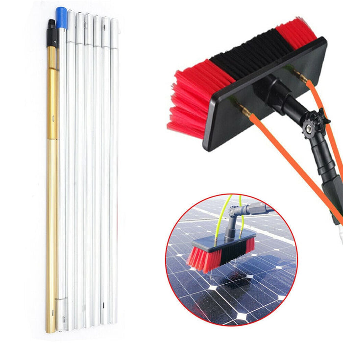26FT Water Fed Pole Cleaning Brush Tool For Window & Solar Panel Clean Washing