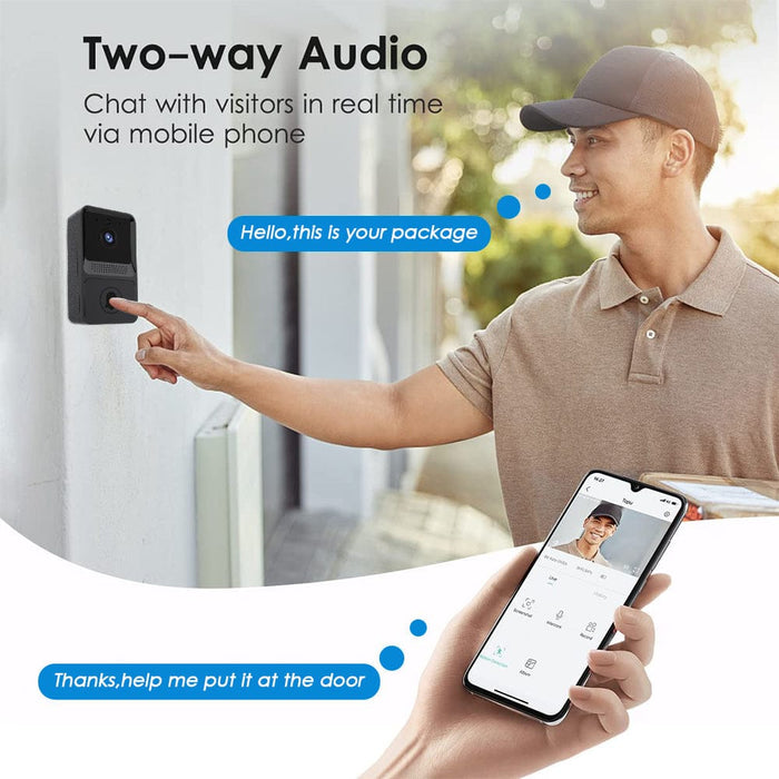 Smart WiFi Video Doorbell Wireless Phone Door Ring Intercom Security Camera Bell