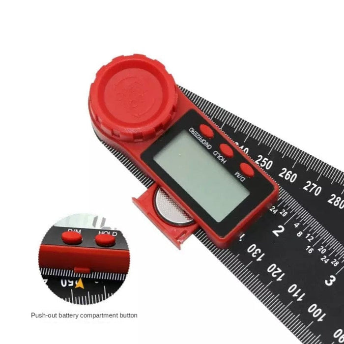Digital Angle Finder Protractor 8" Stainless Protractor Ruler LCD With Batteries