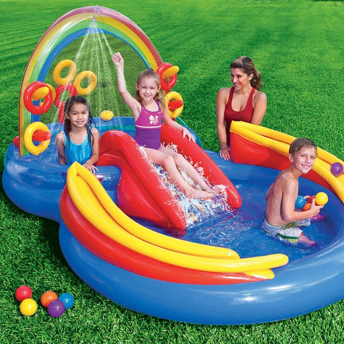 INTEX Inflatable Kid Rainbow Ring Water Play Center
