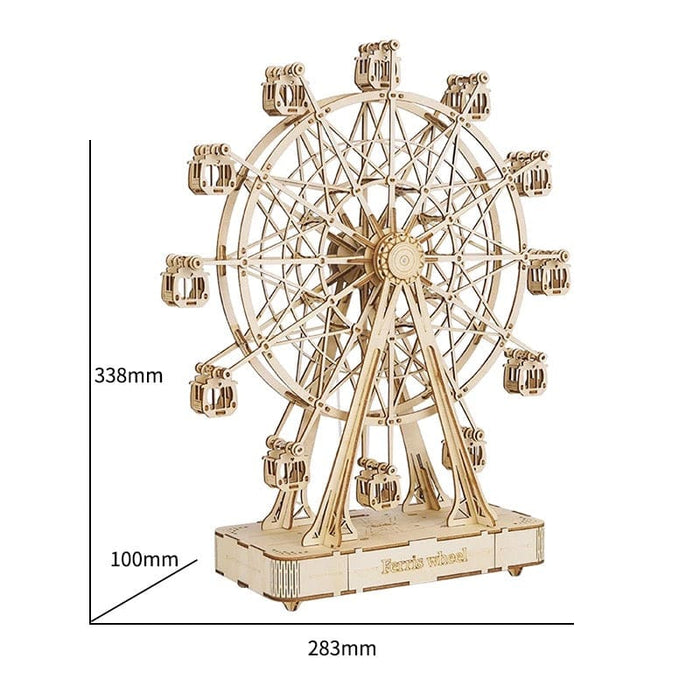ROBOTIME 3D Wooden Puzzle DIY Ferris Wheel Music Box Model Building