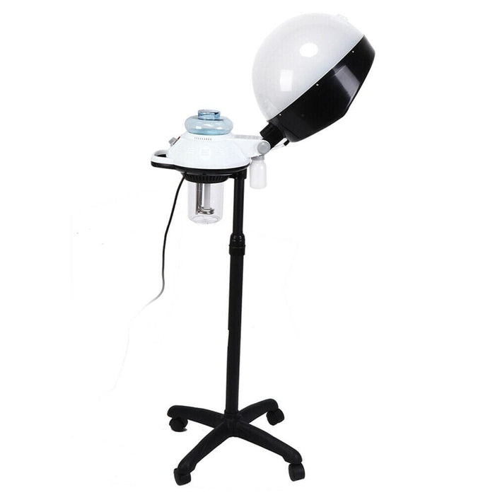 Salon Spa Stand Hair Steamer Rolling Timer Hooded Hairdressing Care Coloring