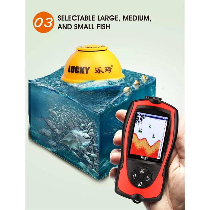 Lucky 2.4" Inch Screen 45M Wireless Sonar Fishfinder Alarm