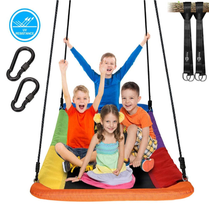 Giant 60" Skycurve Platform Tree Swing for Kids & Adults+ 2 Hanging Straps
