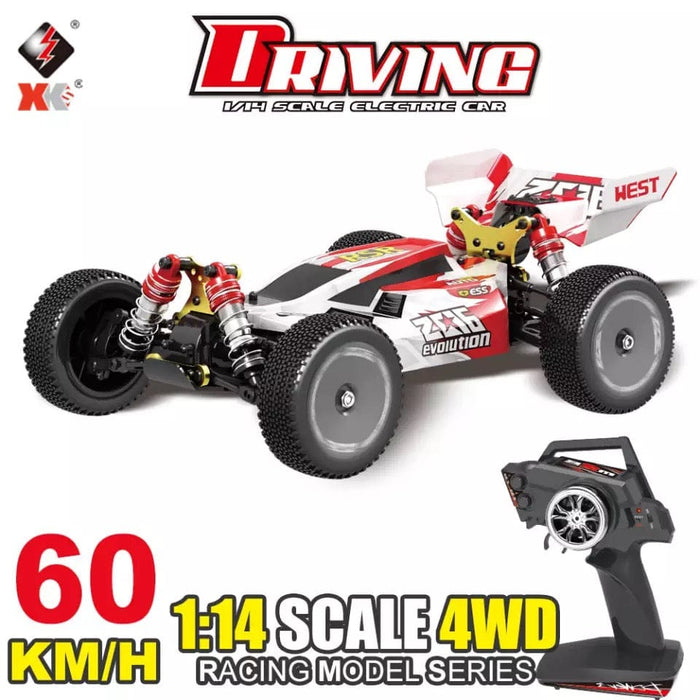 Wltoys 144001 RC Car w/ 3 Battery 60km/h High Speed Off-Road RTR Racing 4WD 1:14