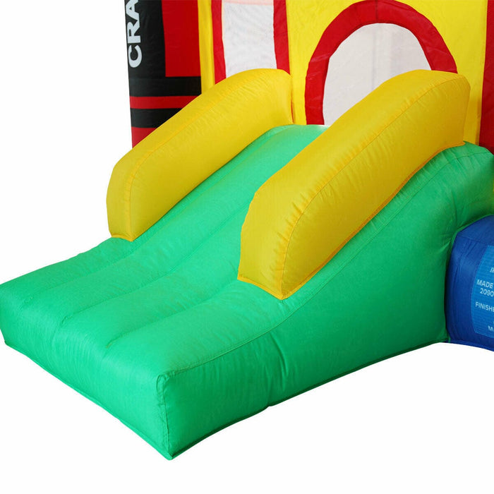 Inflatable Bounce House Kid Jump Castle Bouncer with Slide Mesh Wall Carry Bag