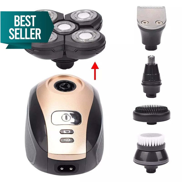 5-in-1 4D Rotary Electric Shaver Rechargeable Bald Head Hair