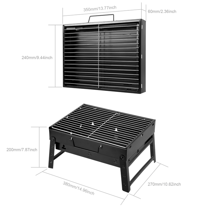 Portable BBQ Barbecue Grill Large Folding Charcoal Stove Camping Outdoor