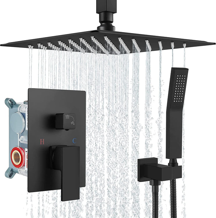 Wall Mounted 8"Rainfall Shower System Shower Faucet Mixer Shower Combo
