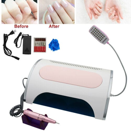 Multi-functional Electric Nail Drill Machine Nail Art Dust Collector UV LED Lamp