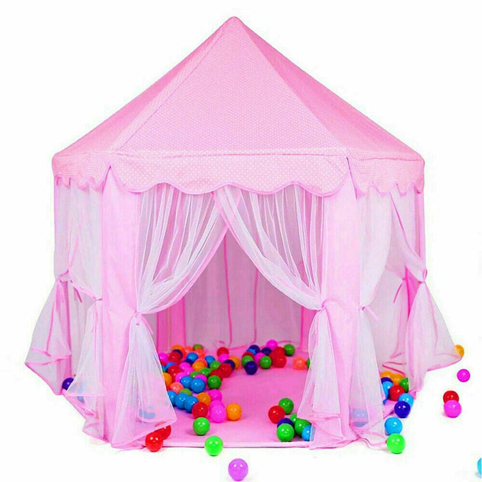 55"x53" Princess Play Tent Girls Large Pink Child Kids Playhouse In/Outdoor Game