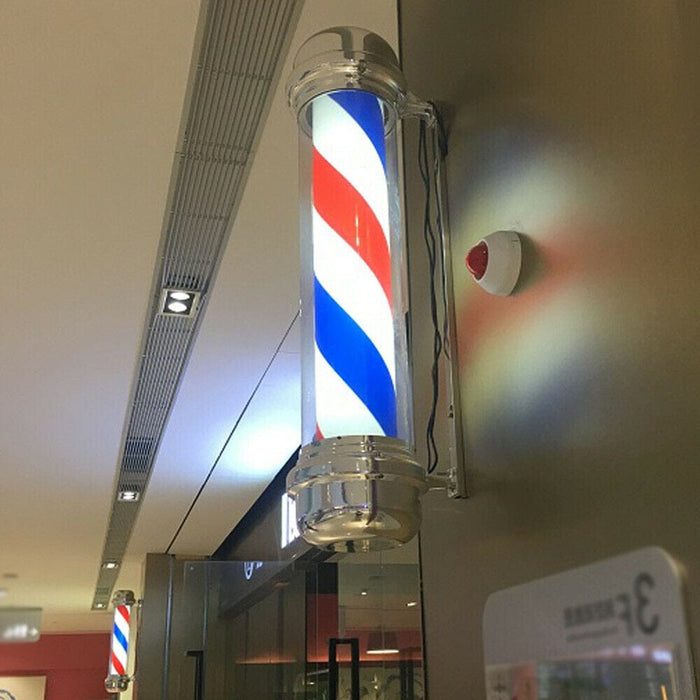 32’ Rotating Barber Pole Light Stripes Sign Hair Salon Outdoor LED Light Globe Light