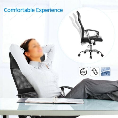 Home Office Desk Chair High Back Mesh Chair Ergonomic Swivel Task Chair Black