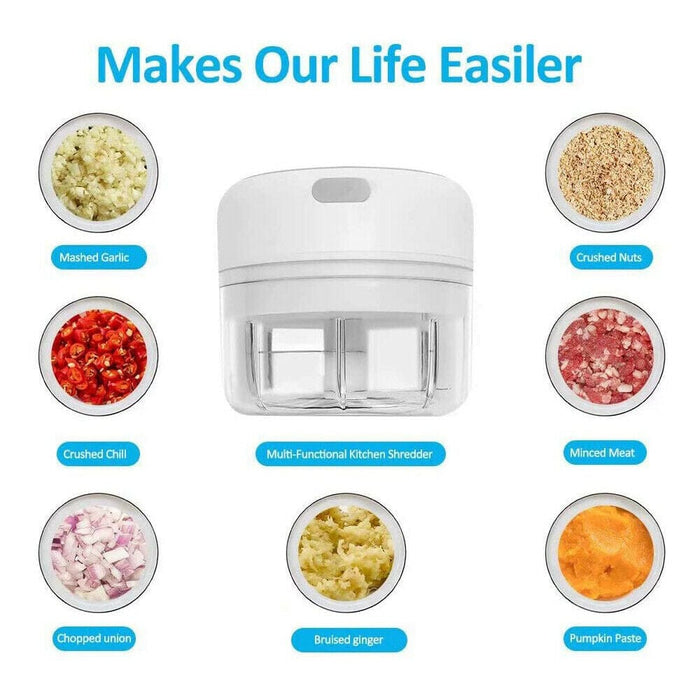 Electric Mini Garlic Chopper Meat Grinder Crusher for Nut Vegetable Fruit Food