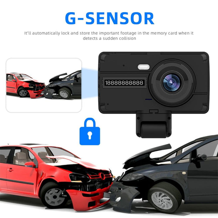 Car Dash Cam 1080P HD Dual Lens Driving Recorder G-sensor Car DVR Night Vision