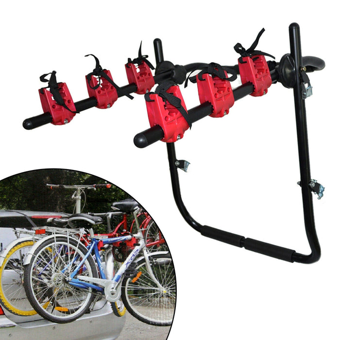 Heavy Duty 3-Bike Trunk-Mount Hatchback Car Bicycle Carrier Rack Portable