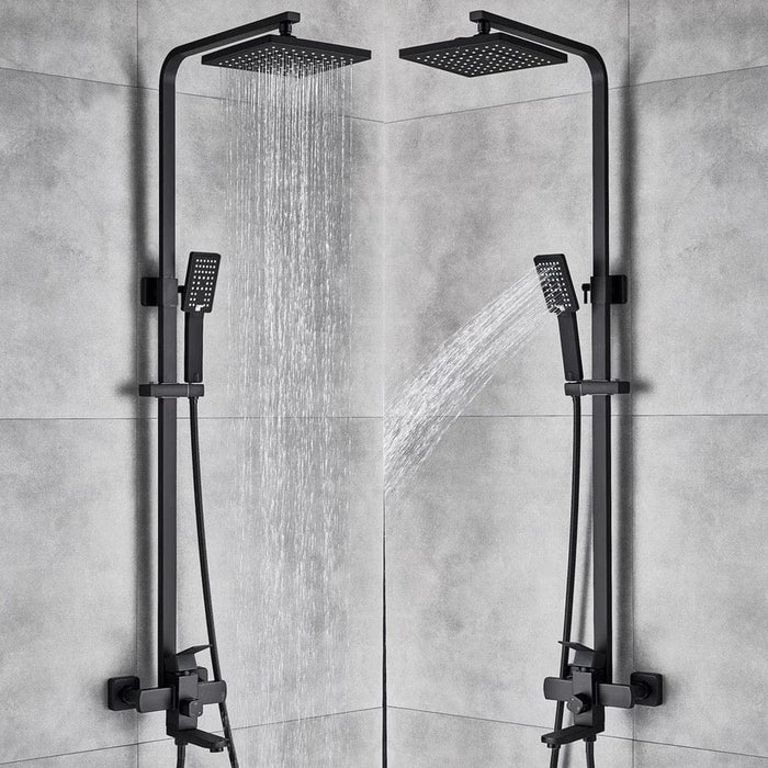 8" Bathroom Shower Faucet System w/ Hand held Rainfall Shower Head Mixer Tap Set