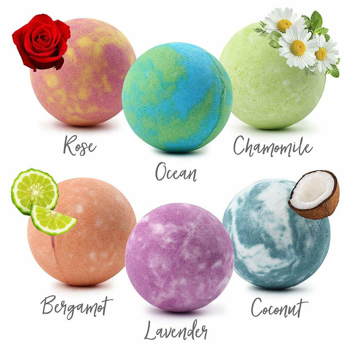 Natural Bath Bombs SPA Essential Oils Fizzy Fizzies Relaxing Birthday Gift 12PCS