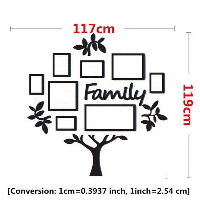 Family Tree Picture Photo Frame Set Wall Mount Decal Collage Sticker Decor
