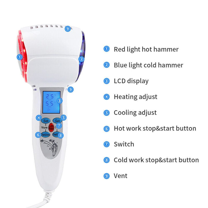 Ultrasonic Cryotherapy Hot Cold Hammer Facial Skin Rejuvenation Beauty Machine