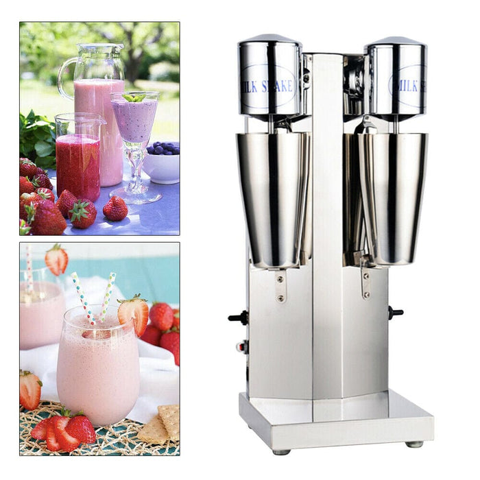 Commercial Milk Shake Machine Double Head Drink Mixer Stainless Steel