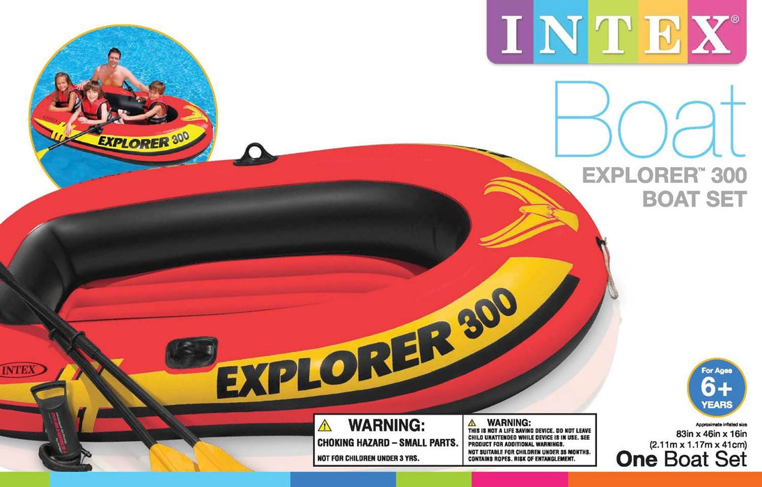 Intex Explorer 300 Compact Inflatable Three Person Raft Boat