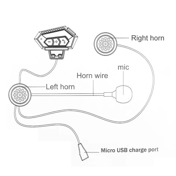 Rechargeable Wireless Motorcycle Helmet Headset Motor Speaker W/Microphone Call