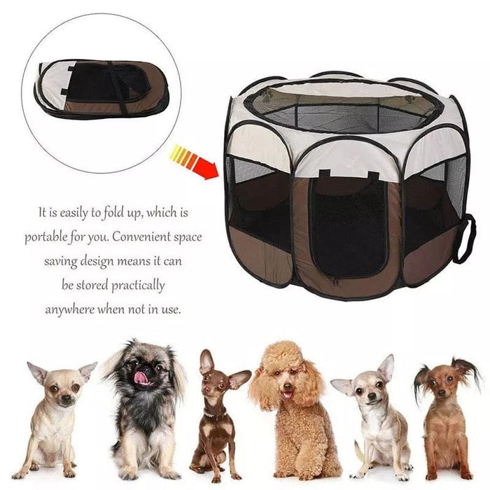 Portable Folding Pet Tent Dog House Octagonal Cage For Cat Tent Playpen Soft