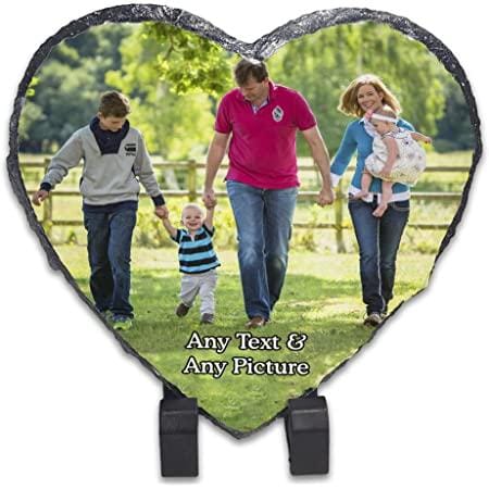 Personalized Slate Heart Shape Photo With Stand - Photo4Gift