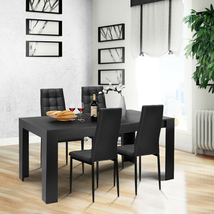 Costway 9pcs Dining Set Wood Table and 8 Fabric Chairs Home Kitchen Modern