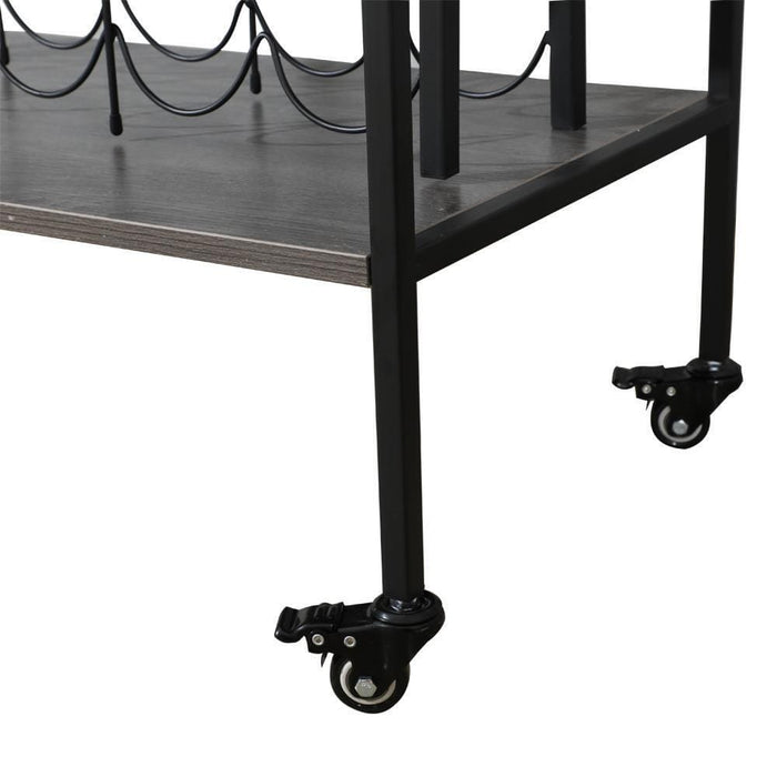 Durable 3 Tiers Home Kitchen Storage Bar Trolley Cart Rolling Wine Rack Pantry