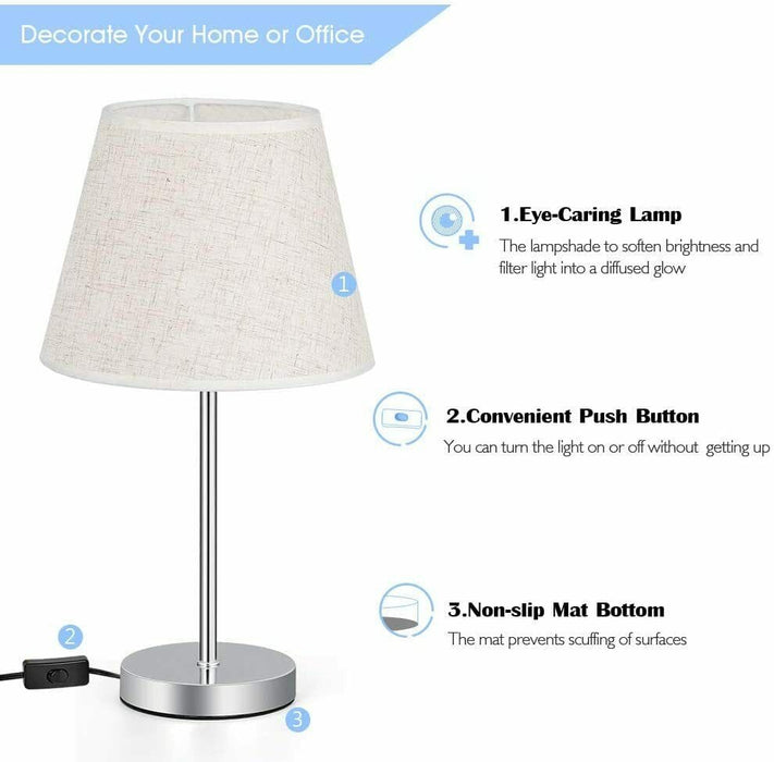 Set of 2 Small Table Lamp Bedside Desk Lamp Nightstand Lamp Bedroom Living Room