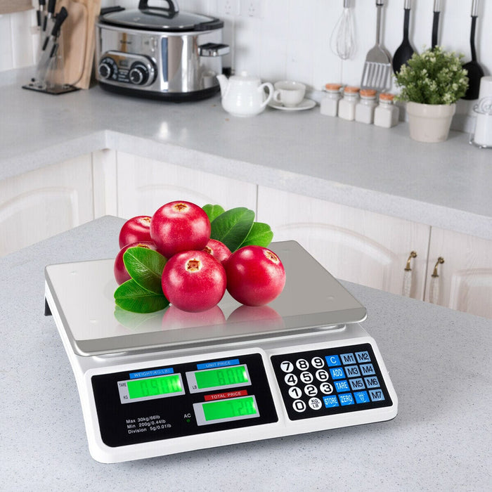 66Lbs Digital Weight Scale Price Computing Retail Count Scale Food Meat Scales