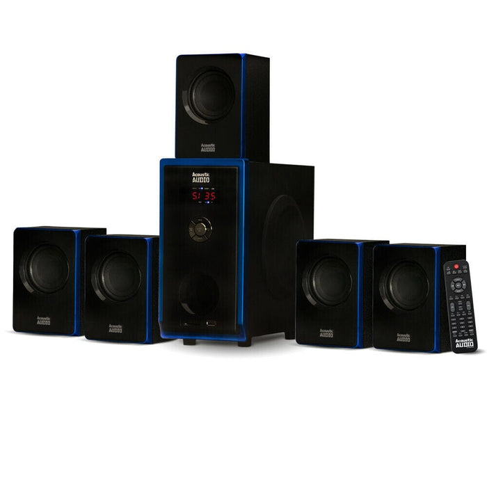 Acoustic Audio 5.1 Bluetooth 6 Speaker System Home Theater Surround Sound