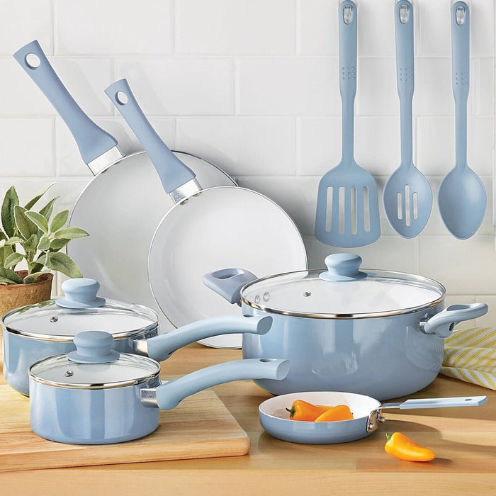 Nonstick Cookware Set 12 Piece Kitchen Ceramic Pots and Pans with Lids Cooking