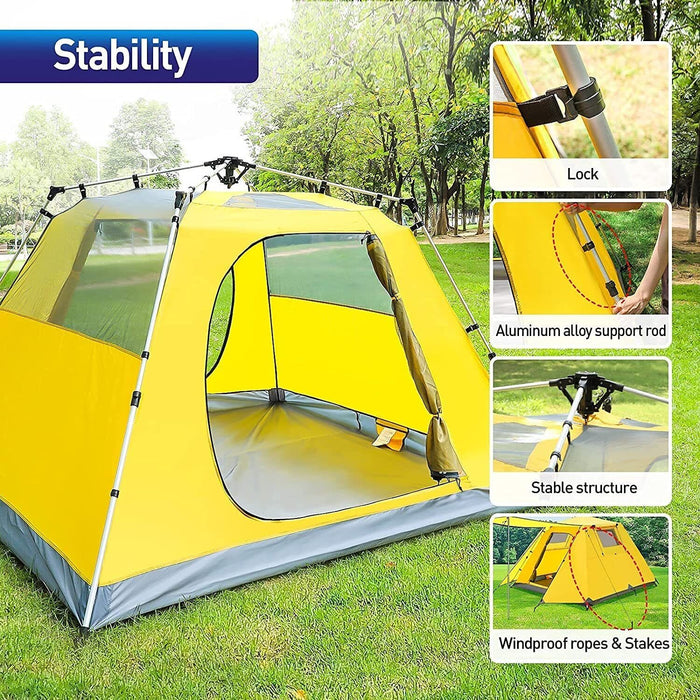 4-5 People Camping Automatic Outdoor Instant Pop Up Tent Beach UV Waterproof