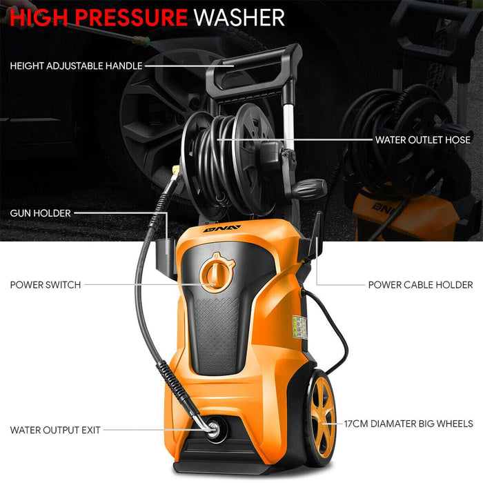 2176PSI 2.4 GPM Portable High-Pressure Washer Power Cleaner Car Washing Machine