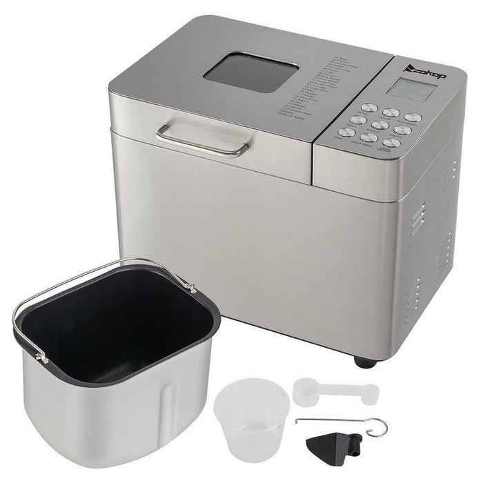 Zokop Bread Machine 2LB Stainless Steel Bread Maker with Full-Automatic Nonstick